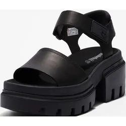 Sandale TIMBERLAND "Everleigh 2 STRAP SANDAL", Gr. 40, schwarz, Leder, Textil, sportlich, Schuhe