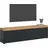 OTTO home Mambo Lowboard 200 x 54 cm Schwarz Melamin/Holzwerkstoff