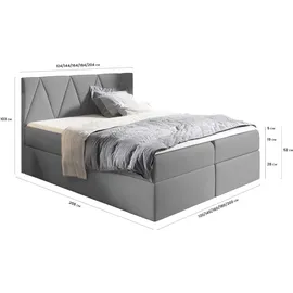 99rooms Emma Boxspringbett 140x200 cm Strukturstoff INARI Türkis