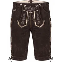 PAULGOS Herren Trachten Lederhose - Kniebund - Echtes Leder - Übergröße 62 - 72 - Dunkelbraun - 66