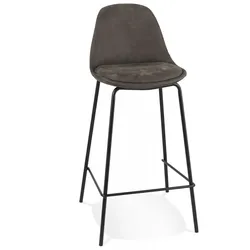 Hochstuhl und Küchenhocker aus Metall und Textilien | Dunkelgrauer Snackhocker mit gepolsterter Sitzfläche | Minimalistisches Design | Kadima Design