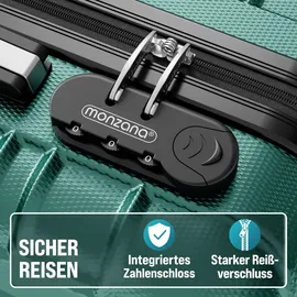 monzana Koffer-Set 4-tlg. grün/kunststoff/abs