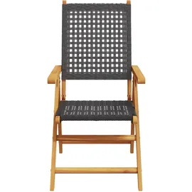 vidaXL Garten Essgruppe 7 pcs Schwarz Massivholz Akazie - Schwarz