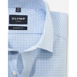 Olymp Langarmhemd kariert Blau 48