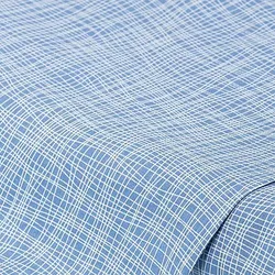 Baumwollstoff Linien "Mona", blau/weiß