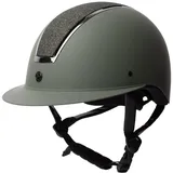 Horze Damen Reithelm Monarch Metallic Glitzer, CE EN 1384:2023, größenverstellbarer Reiterhelm, Grün, 58/60