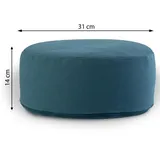 Yogakissen Bodenkissen rund H 14xø31 cm mit Buchweizenschalen Meditationskissen Sportkissen : türkis - jungle