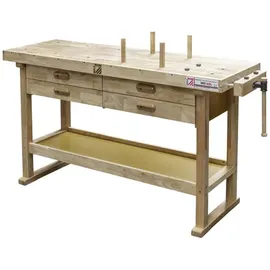 Holzmann Maschinen Hobelbank Massivholz 162,5 x 86 x 51 cm rot 4 Schubladen