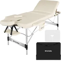 Tectake tectake® 3 Zonen Massageliege Ko Tao, Tragetasche, Aluminiumgestellbeige