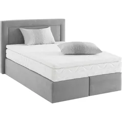 Boxspringbett, grau, B:155cm L:210cm, WESTFALIA SCHLAFKOMFORT, Komplettbetten, Boxspringbett, wahlweise mit Bettkasten und Topper