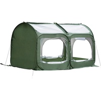 Outsunny Pop-Up Gewächshaus Treibhaus mit 4 Reißverschlusstüren Frühbeet Tomatenhaus Stahl PVC Transparent 245 x 120 x 132 cm