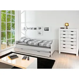 Möbilia Einzelbett 90 x 200 cm Weiß