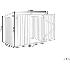 Beliani Gerätehaus Pultdach 0,96 x 1,58 m Grau
