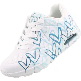 SKECHERS UNO Spread The Love Damen Weite M Weiß/Blau/Türkis 37