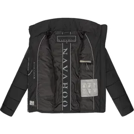 Navahoo leichte Damen Steppjacke kurze Übergangsjacke oversized mit Fledermausärmeln Luftzauber 14 Black Gr. XS - XS