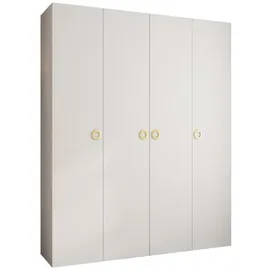abiks möbel Drehtürenschrank COMO 200 x 245,5 x 40 cm Weiß/Gold