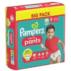 Pampers® Windeln baby-dryTM BIG PACK  Größe Gr.8 (19+ kg) für Kids und Teens (4-12 Jahre), 33 St.