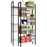 VCM Holzregal mit Metallrahmen stehend platzsparendes Büroregal Maße ca.