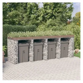 vidaXL Gabionen-Mülltonnenbox 350 x 91 x 120 cm