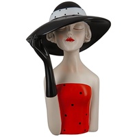 Gilde Figur Lady mit schwarzem Hut - Dekoration und