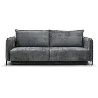 Möbel für Dich 3-Sitzer Bettsofa Schlafsofa Amalfi, bezogen mit Cord oder Strukturstoff, mit Bettkasten und großer Liegefläche grau