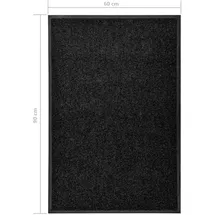 vidaXL Fußmatte 60 x 90 cm Schwarz