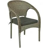 Garden Pleasure 2x Polyrattan Stuhl Stapelstuhl Gartenstuhl Rattan Optik Gartensessel Stapelbar