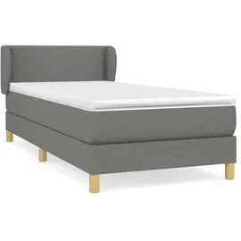 vidaXL Boxspringbett 100 x 200 cm Dunkelgrau