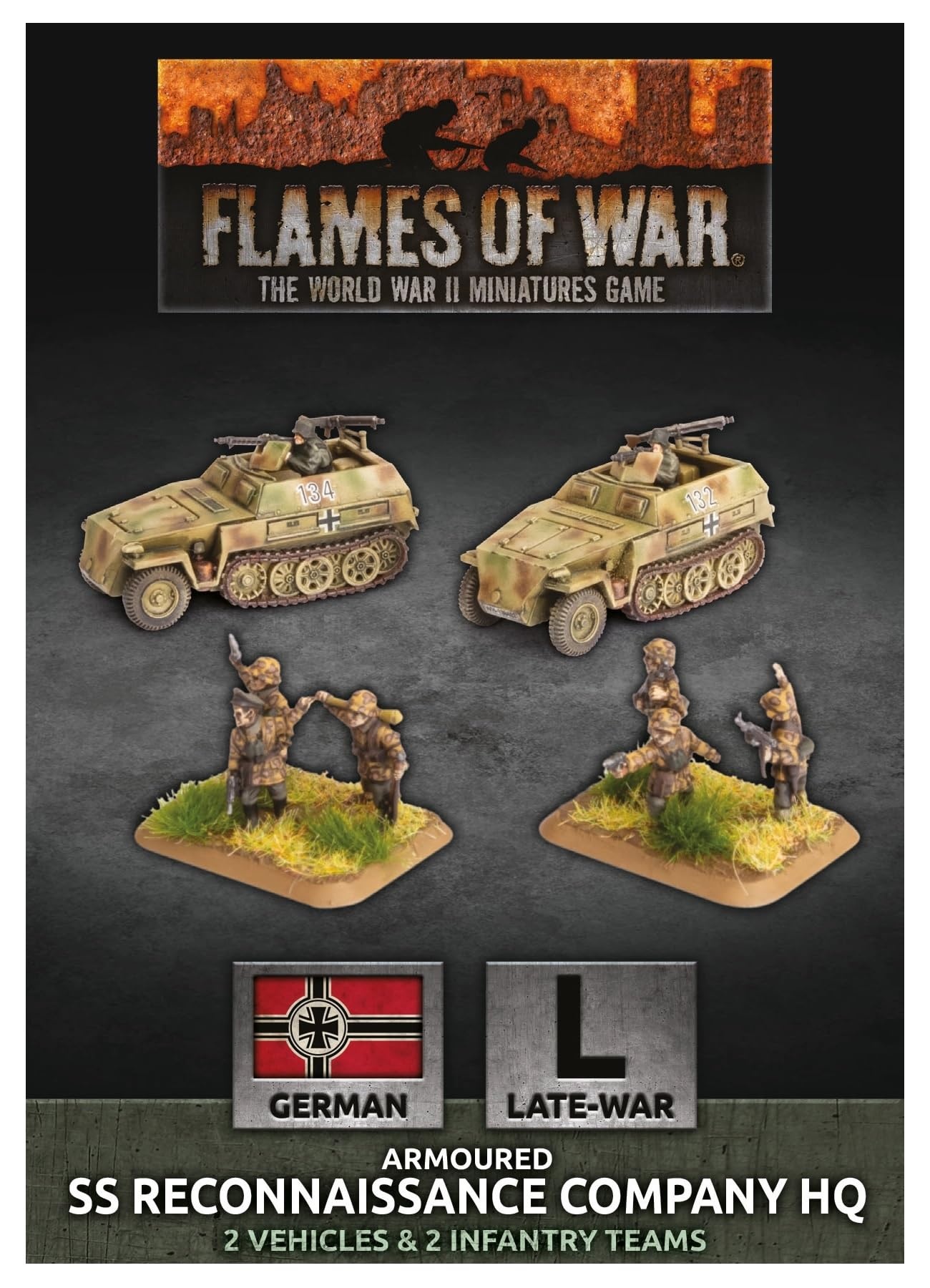 Flames of War GBX153 SS Reconnaissance Company HQ Armoured