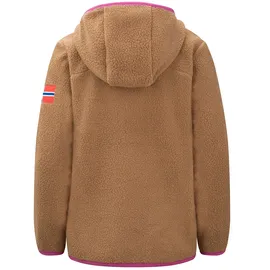 TROLLKIDS Aurlandsfjord Jacke - Almond / Bright Berry / Madeira Blue - 116 cm