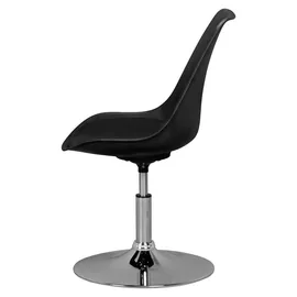 FineBuy Drehsessel Kunstleder 46 x 88 x 46 cm Schwarz mit Kissen