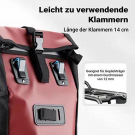 Wiltec Gepäckträgertasche 16 l rot