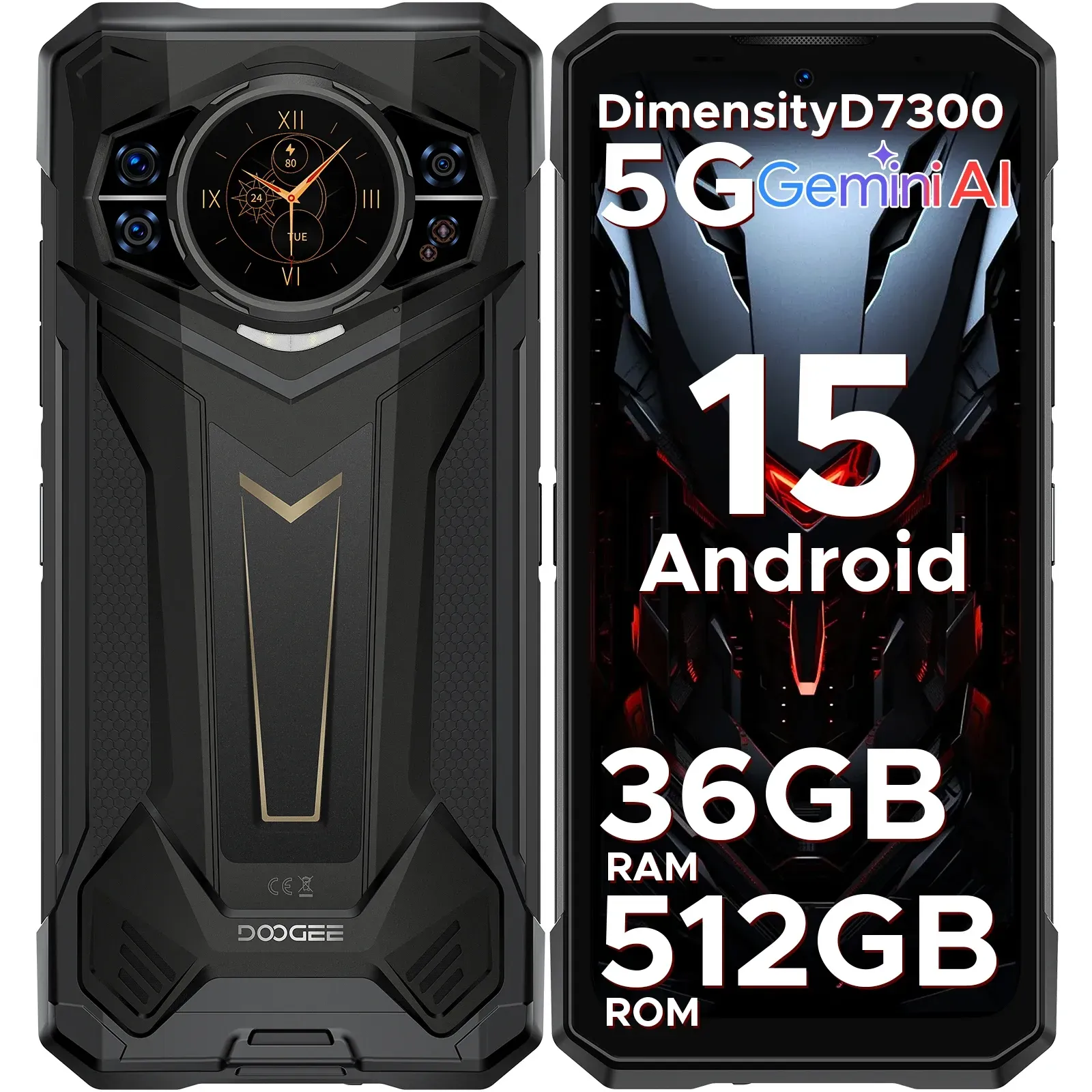 Doogee S200 Plus 5g Ai Robustes Telefon, Abmessung 7300, Gaming-Telefone, 1,32 Zoll Display auf der Rückseite, 12 + 512 GB, 6,72 Zoll, 10100 mAh Akku, Smartphone