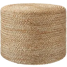 Tectake Handgefertigter Pouf Banno Cylinder aus Jute rund, Boho-Stil - beige