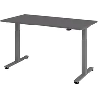 Bümö Schreibtisch Graphit 160x80 cm, Gestell: Graphit, - Büroschreibtisch