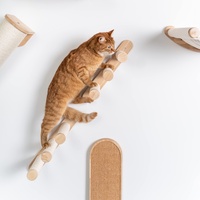 RHRQuality Katze Katzentreppe Set 2 Kletterwand wandmontage (Bis 20KG) 41 x 21,5 cm für große Katzen
