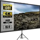 Vevor 16:9 Beamer Leinwand Stativ 4K HD Projektionsleinwand 244x137cm Präsentationswand Stativleinwand