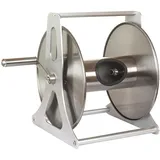 Flopro Metall-Schlauchtrommel wandmontiert/freistehend silber