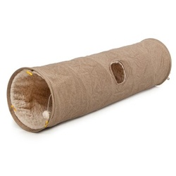 Canadian Cat Company Katzentunnel XXL mit Kuschelfell beige