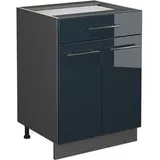 Vicco Fame-Line Dunkelblau Hochglanz/Anthrazit 60 cm ohne Arbeitsplatte