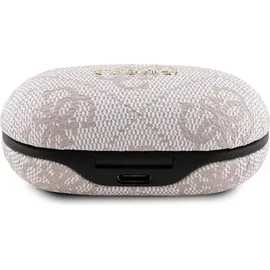 GUESS 4G Metal Logo - TWS ENC Bluetooth-Kopfhörer + Ladetasche (rosa) - Schwarz