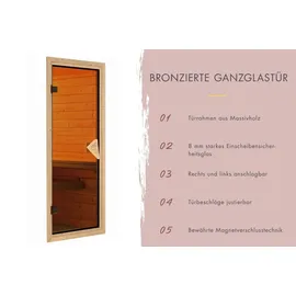 Karibu Infrarotkabine Anik mit Ofen + 2 Infrarotstrahler Natur