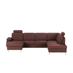 meinSofa Wohnlandschaft mit Sitz- und Rückenbezug aus Leder Kathi , rot , Maße (cm): B: 309 H: 86 T: 235