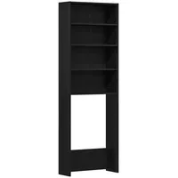 VidaXL Waschmaschinenschrank Schwarz Eiche 64x24x190 cm Holzwerkstoff