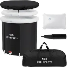 ECD Germany Eisbad Ø80 cm, 350L Schwarz-Weiß aus Oxford-Gewebe
