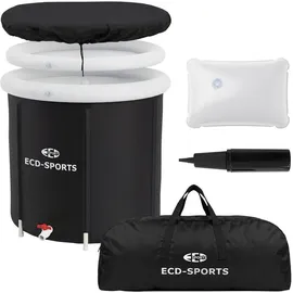 ECD Germany Eisbad Ø80 cm, 350L Schwarz-Weiß aus Oxford-Gewebe
