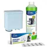 Set für Saeco Philips AL-Clean 1 Stück, Verde 750 ml, Cleaneo 10 Tabletten - Entkalker - Reiniger - Wasserfilter für Espressomaschinen