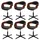 Mendler 6er-Set Esszimmerstuhl HWC-H46, Stuhl, höhenverstellbar Drehmechanismus Bugholz FSC® ~ Walnuss-Optik Kunstleder schwarz