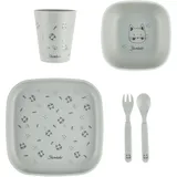 Sterntaler Katze Lilly - Baby und Kindergeschirr in eckiger Form ideal zum Füttern und selbständigen Essen lernen - robustes Geschirr aus lebensmittelechtem Material, mattgrün