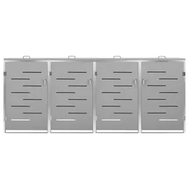 vidaXL Mülltonnenbox für 4 Tonnen 276,5 x 77,5 x 115,5 cm grau